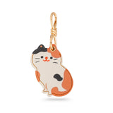 Orange and White Cat Leather Bag Charm