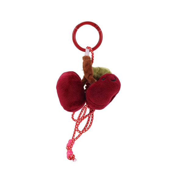 Red Plush Cherry Bag Charm