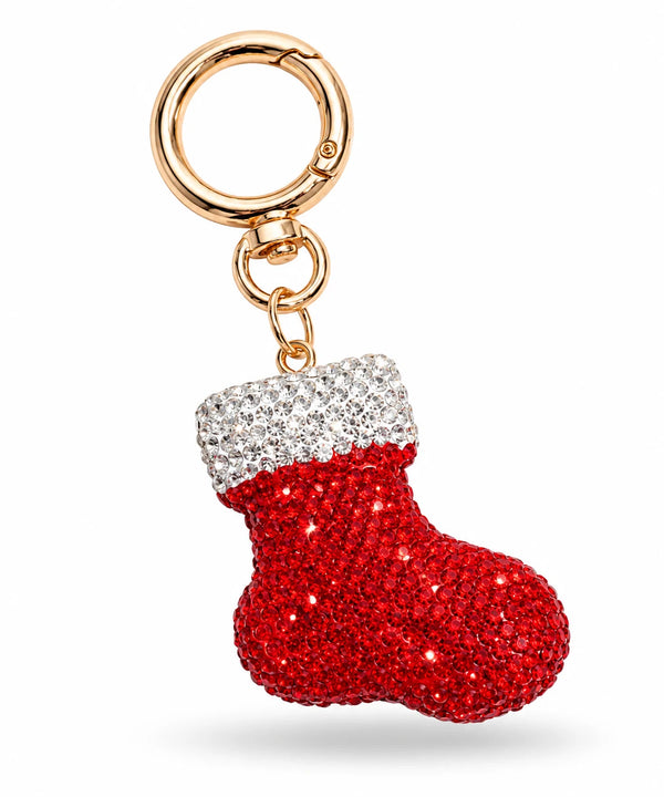 Sparkly Christmas Stocking Bag Charm