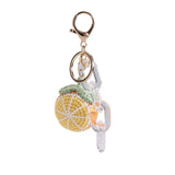 Crochet Orange Slice Clear Chain Bag Charm