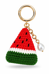 Crochet Watermelon Slice Pearl Bag Charm