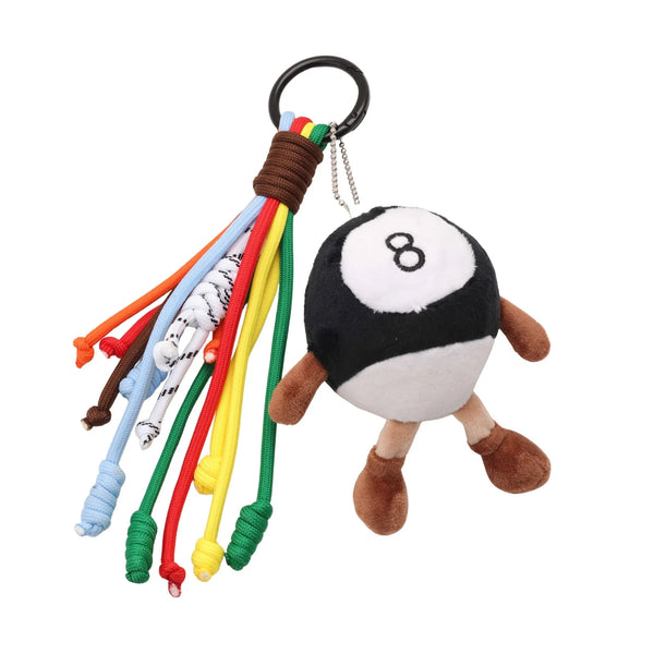 Black Eight Ball Plush Bag Charm