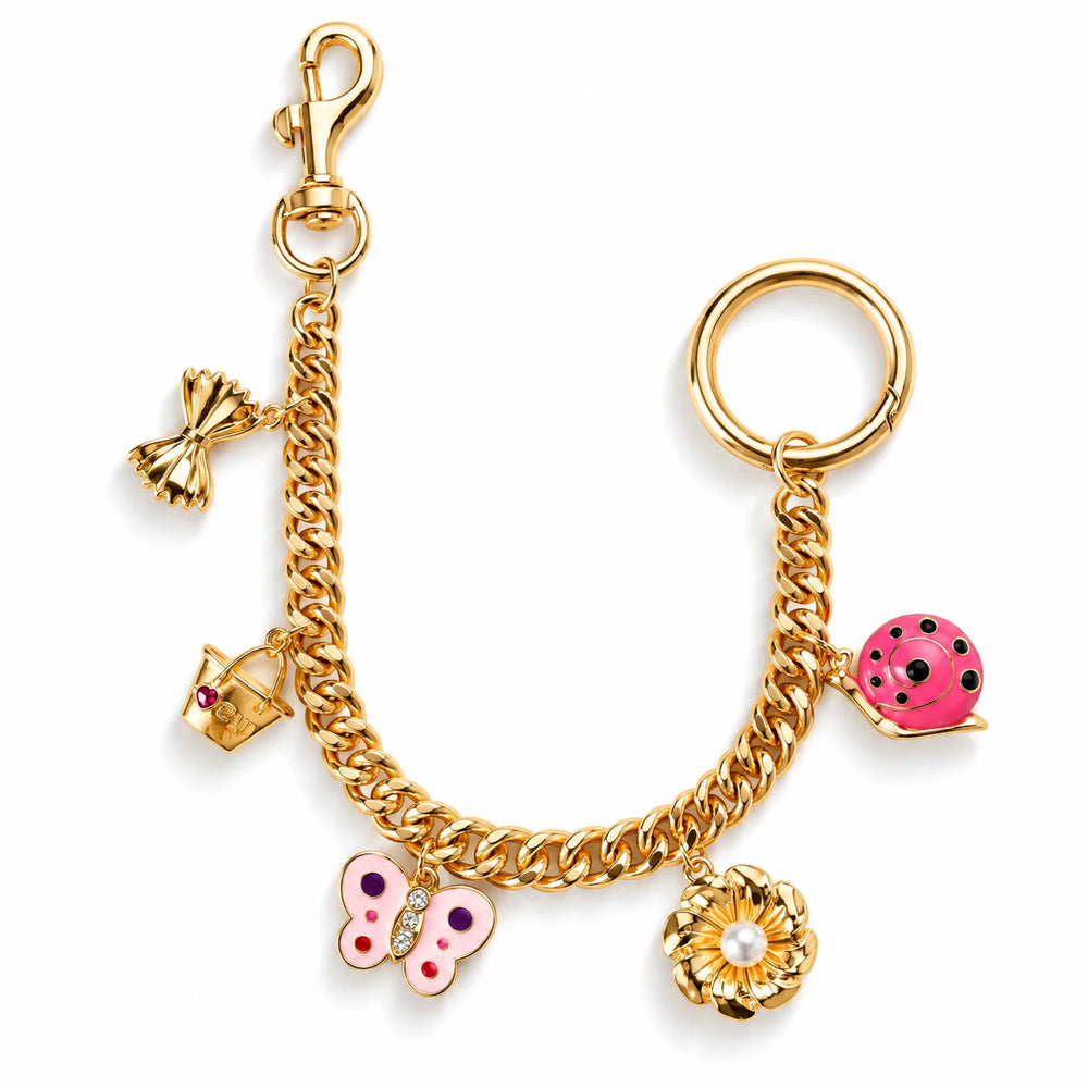 Gold Butterfly Flower Bag Chain