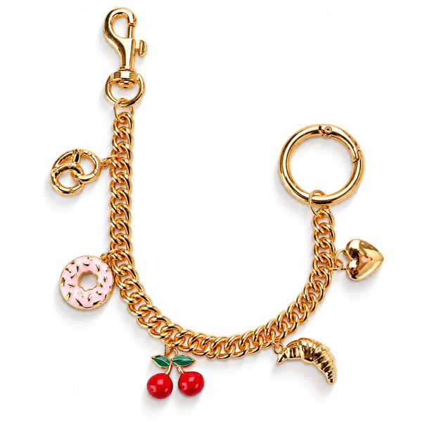 Gold Cherry Donut Bag Chain