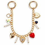 Gold Heart Evil Eye Pearl Bag Chain
