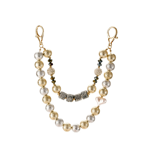 Gold Silver Beaded Bag Charm