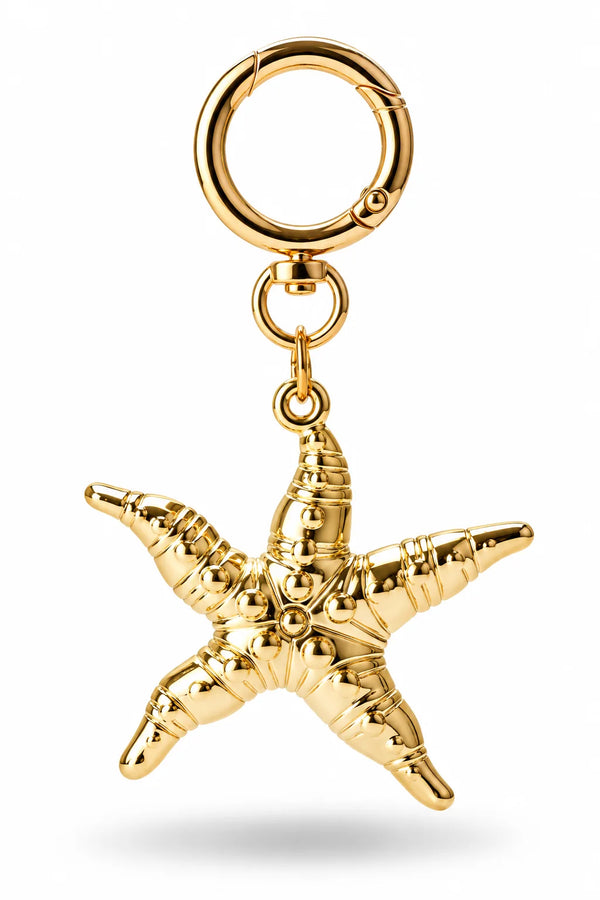 Gold Starfish Bag Charm