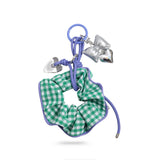 Green Gingham Scrunchie Bag Charm