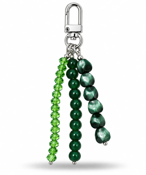 Beaded Green Bag Charm