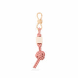 Dusty Pink Cord Cube Bead Bag Charm