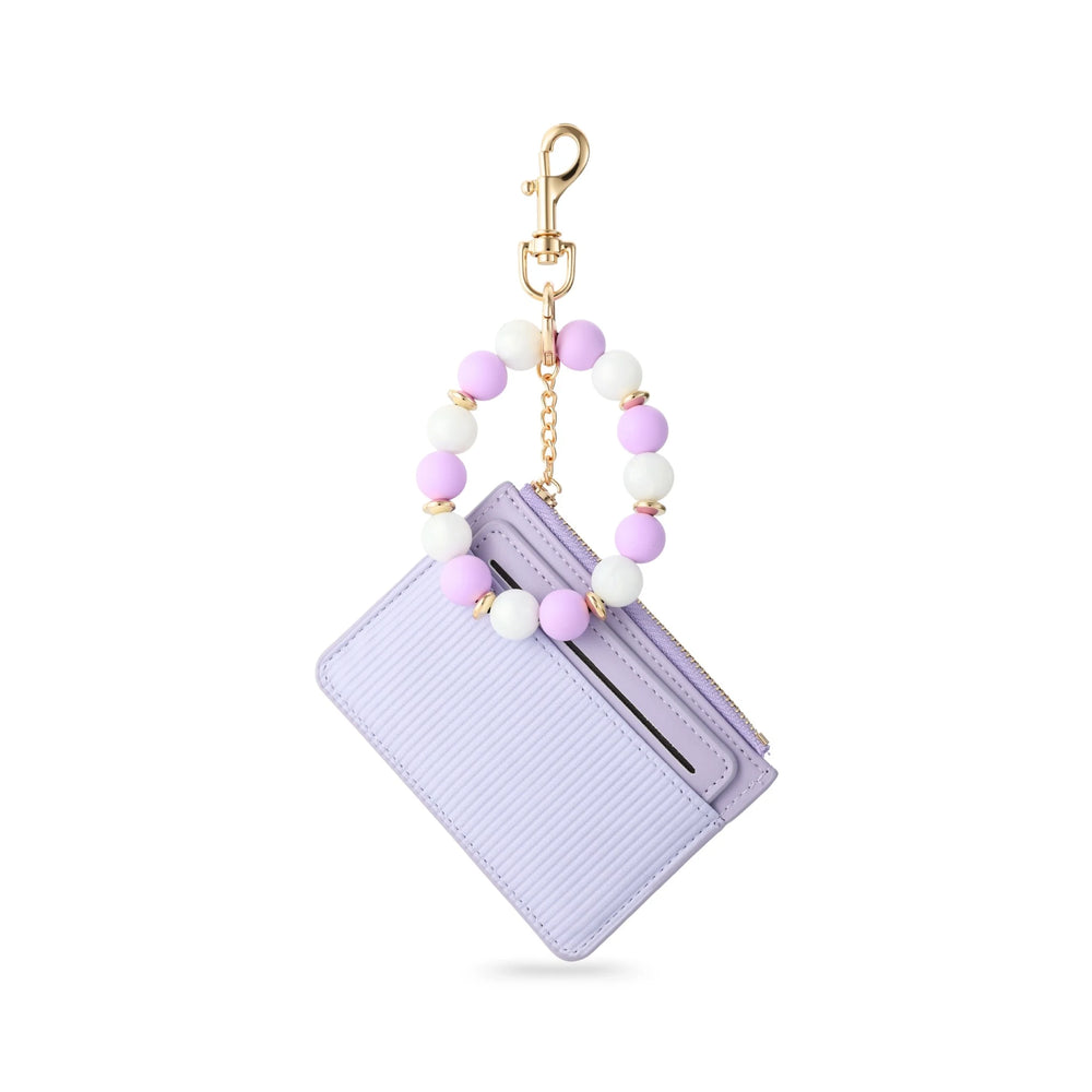 Lavender Beaded Card Holder Bag Charm