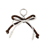 Leopard Print Pearl Bow Bag Charm