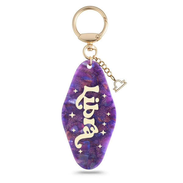 Purple Galaxy Pisces Bag Charm