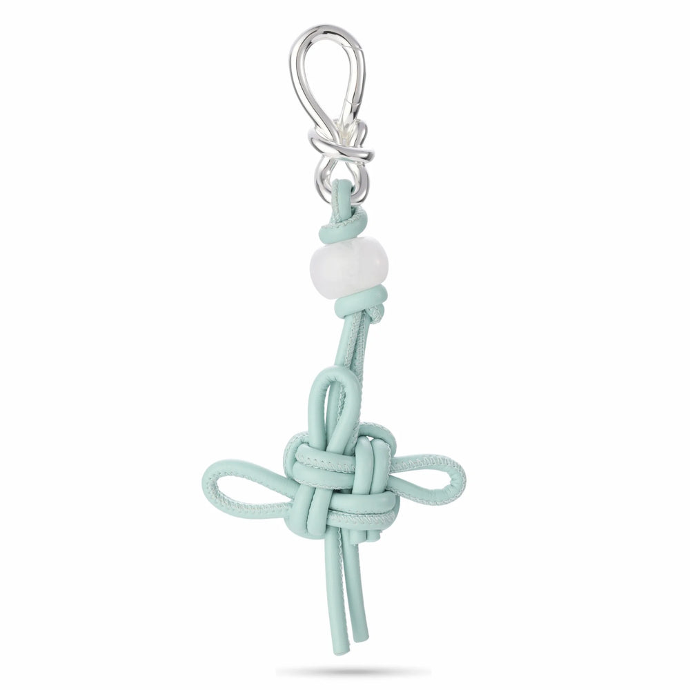 Mint Green Knotted Leather Bag Charm