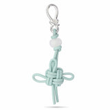 Mint Green Knotted Leather Bag Charm