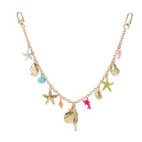 Gold Ocean Seashell Starfish Chain Bag Charm
