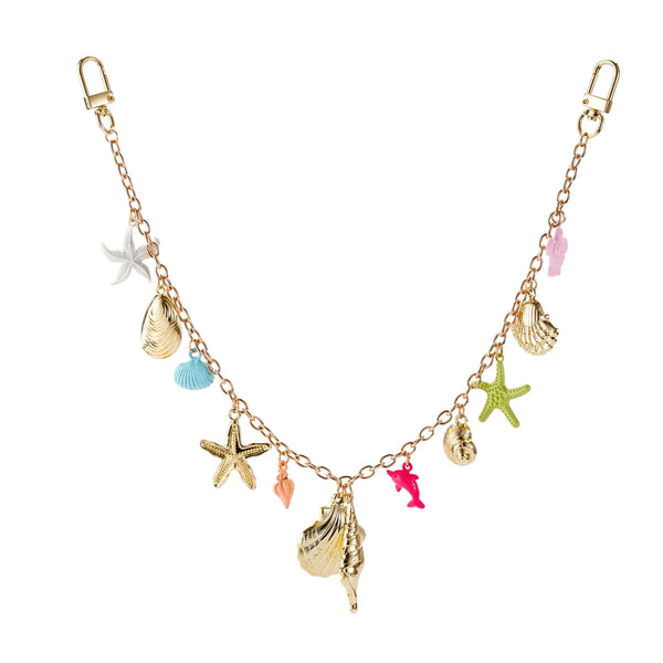 Gold Ocean Seashell Starfish Chain Bag Charm