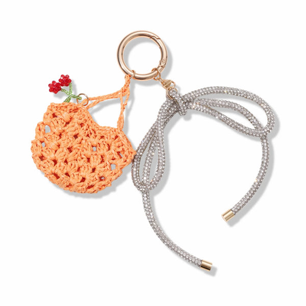 Orange Crochet Cherry Bag Charm