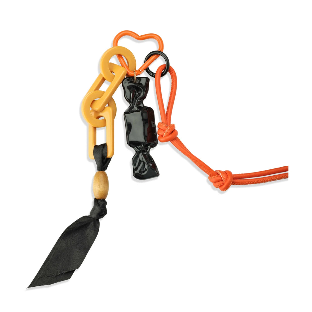 Orange Chain and Black Candy Bag Charm