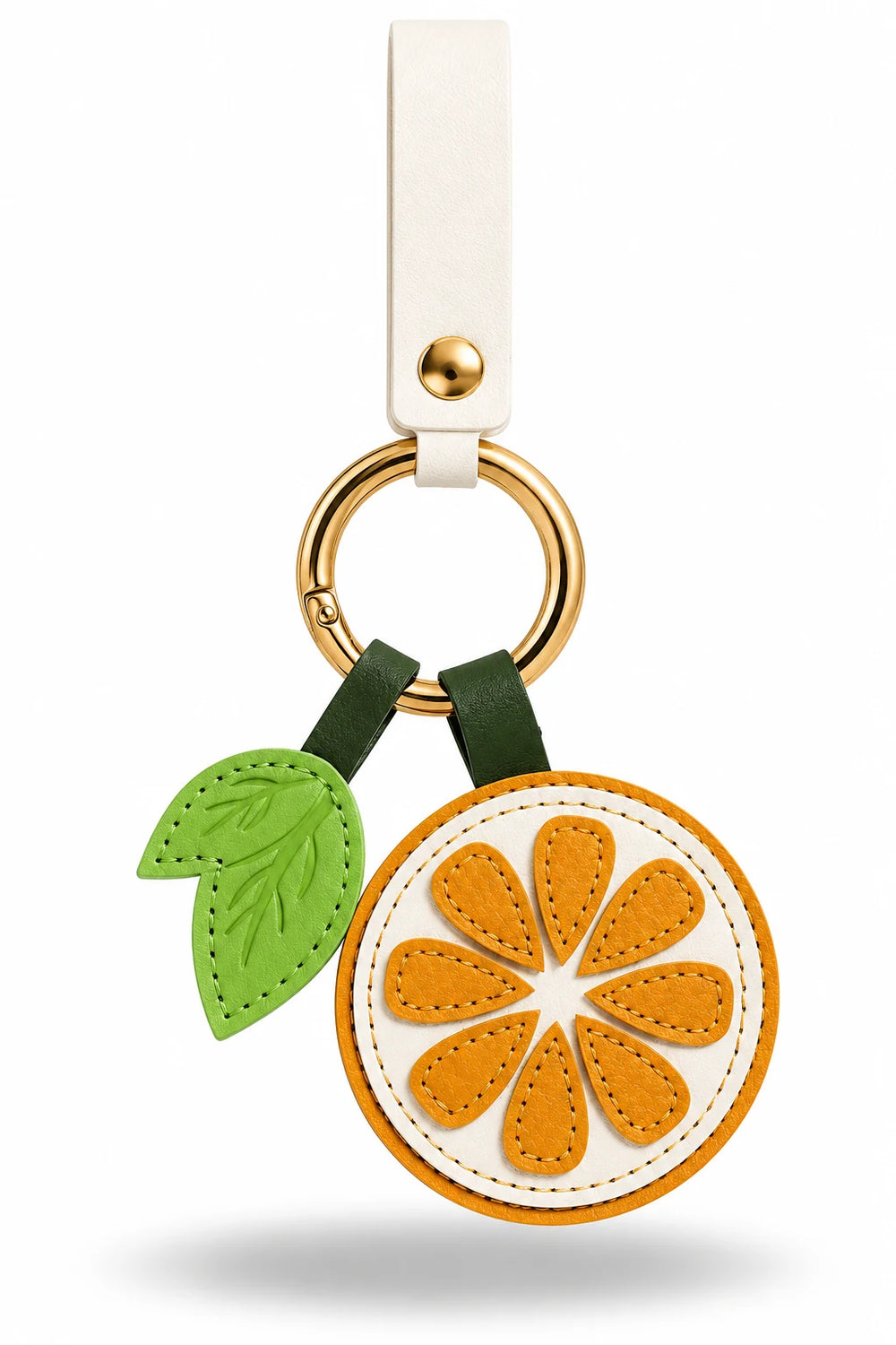 Orange Slice Leather Bag Charm