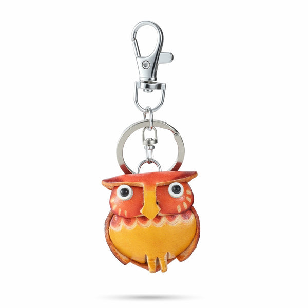 Orange Owl Bag Charm