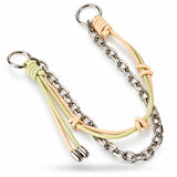 Cream and Pastel Leather Chain Bag Charm