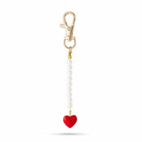 Red Heart Pearl Bag Charm
