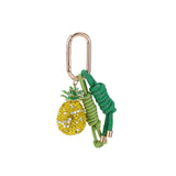 Yellow Crystal Pineapple Green Rope Bag Charm
