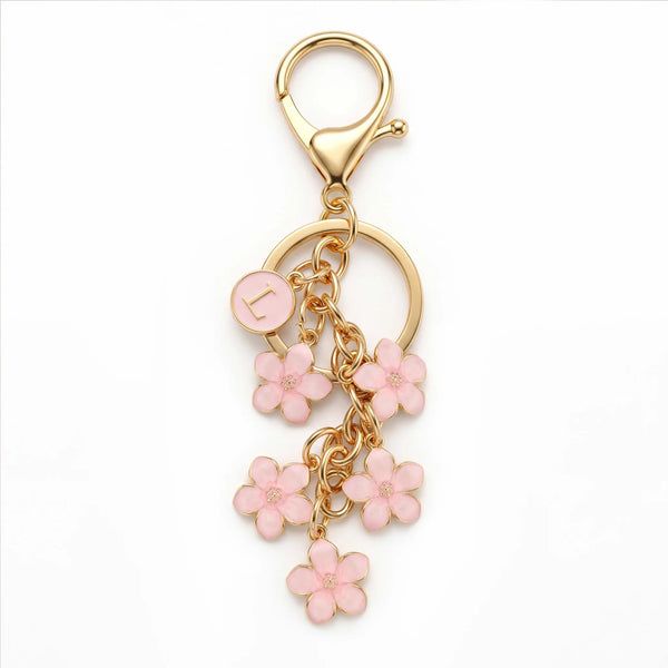 Pink Enamel Cherry Blossom Bag Charm