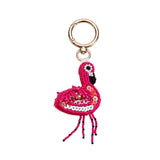 Pink Beaded Flamingo Bag Charm