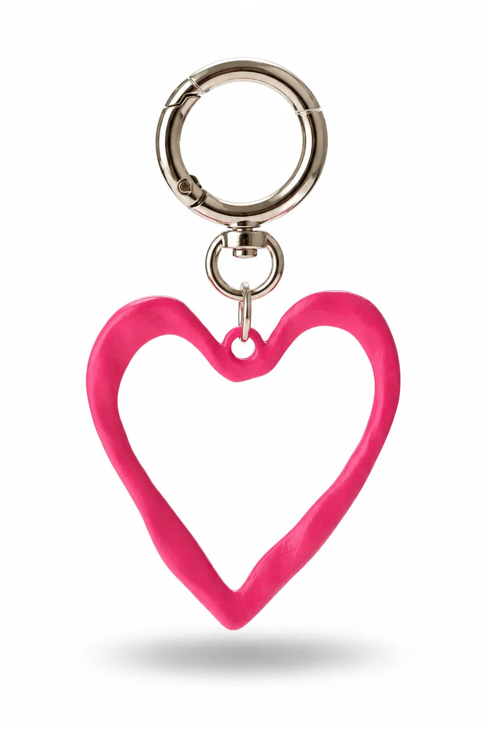 Pink Heart Outline Bag Charm
