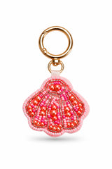 Pink Beaded Pearl Seashell Bag Charm