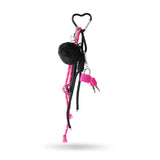 Black Pom Pom Key and Cord Bag Charm