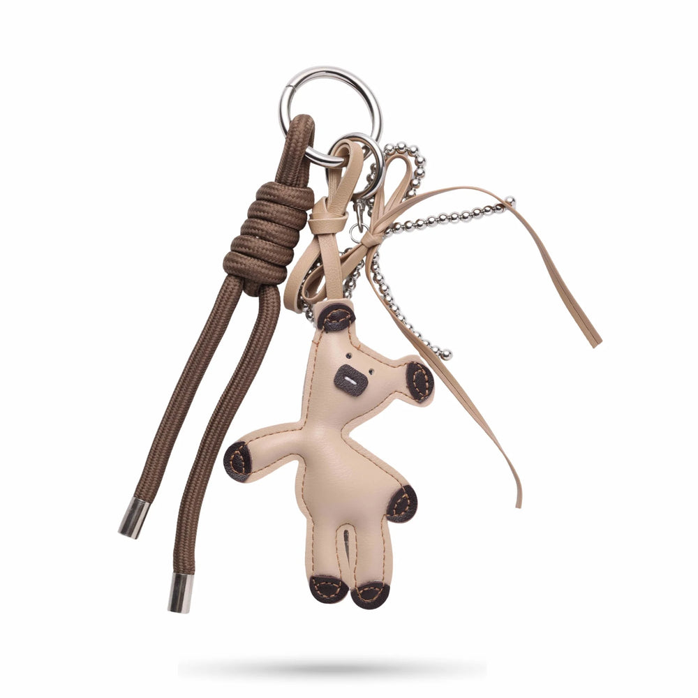 Beige Teddy Bear Bag Charm