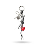 Black Cord Red Heart Bag Charm