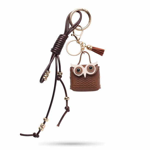 Brown Owl Mini Bag Charm