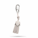 Ivory Leather Tassel Bag Charm