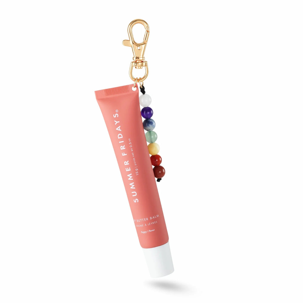 Rainbow Beaded Lip Balm Bag Charm