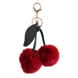Red Fluffy Cherry Bag Charm
