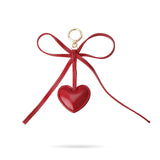 Red Bow Heart Bag Charm