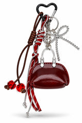 Burgundy Mini Purse Bag Charm