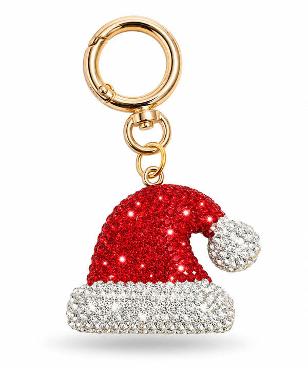 Rhinestone Santa Hat Bag Charm