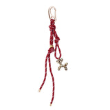 Leopard Balloon Dog Burgundy Rope Bag Charm