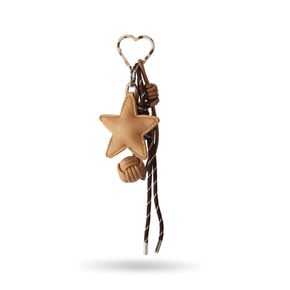 Tan Leather Star Bag Charm
