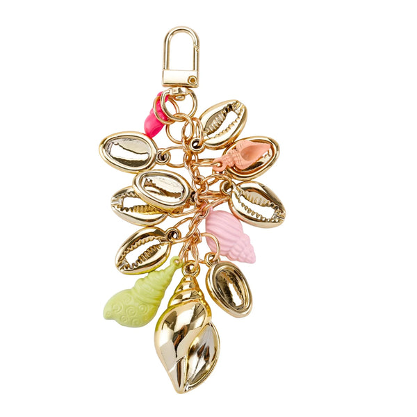 Gold Cowrie Shell Cluster Bag Charm