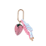 Pink Crystal Strawberry Rope Bag Charm