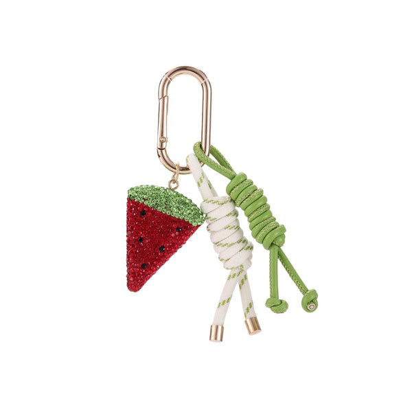 Red Rhinestone Watermelon Rope Bag Charm