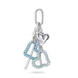 Blue and Mint Green Coil Hair Tie Bag Charm