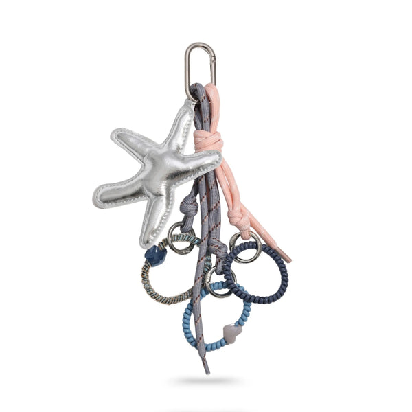 Pink and Blue Cord Hair Tie Bag Charm