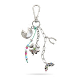 Silver Wishbone Clover Bag Charm